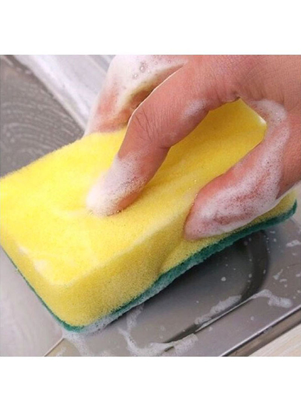 Magic Cleaning Sponge, 10x7x3cm, Yellow/Green