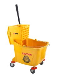 Mop Bucket with Wringer, 20.5X16.5X14-inch, Yellow/Red/Grey