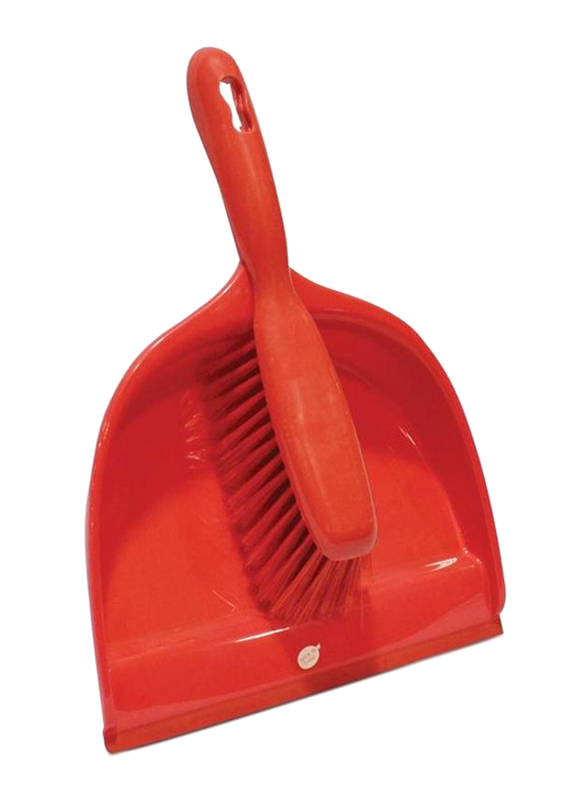 AKC Dustpan & Brush Set, Red