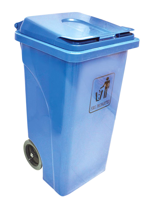 AKC Plastic Trash Bin, 240 Litters, Light Blue