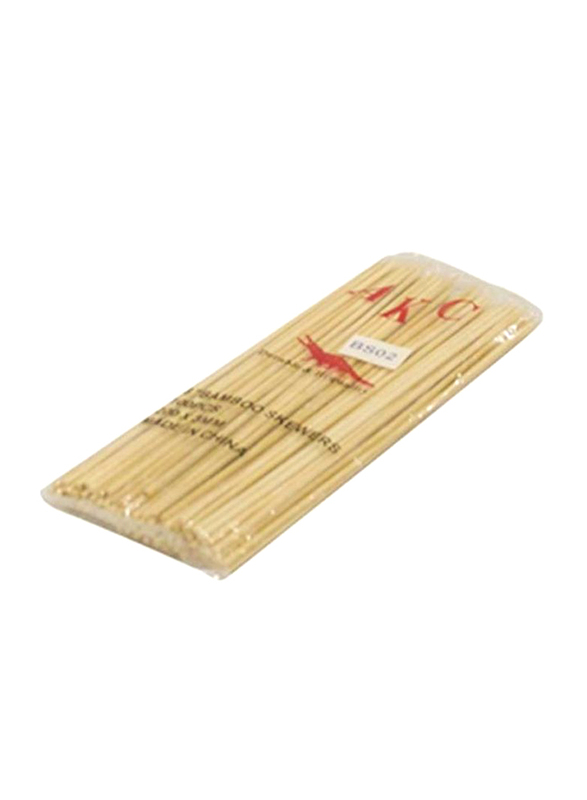 AKC 100-Piece Bamboo Skewers, 8 Inchx3mm, Beige