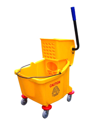 Mop Bucket with Side Press Wringer, Yellow