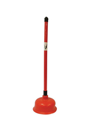 AKC Toilet Plunger with Plastic Handle, 55cm, Red