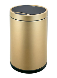 Eko Durable Fingerprint Resistant Automatic Sensor Dustbin with Plastic Inner Bucket, 9 Litters, Gold/Black