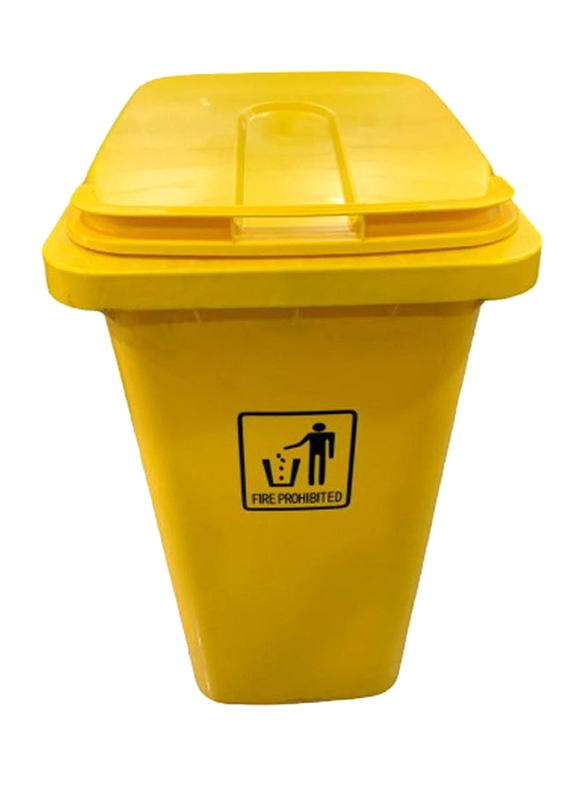 AKC Plastic Garbage Bin, 240 Litters, Yellow
