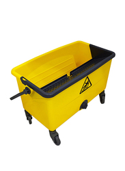 AKC Glass Cleaning Bucket with Wheel, 25 Liters, Yellow