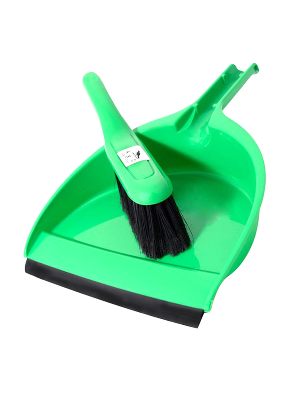 AKC Dustpan & Brush Set, Green