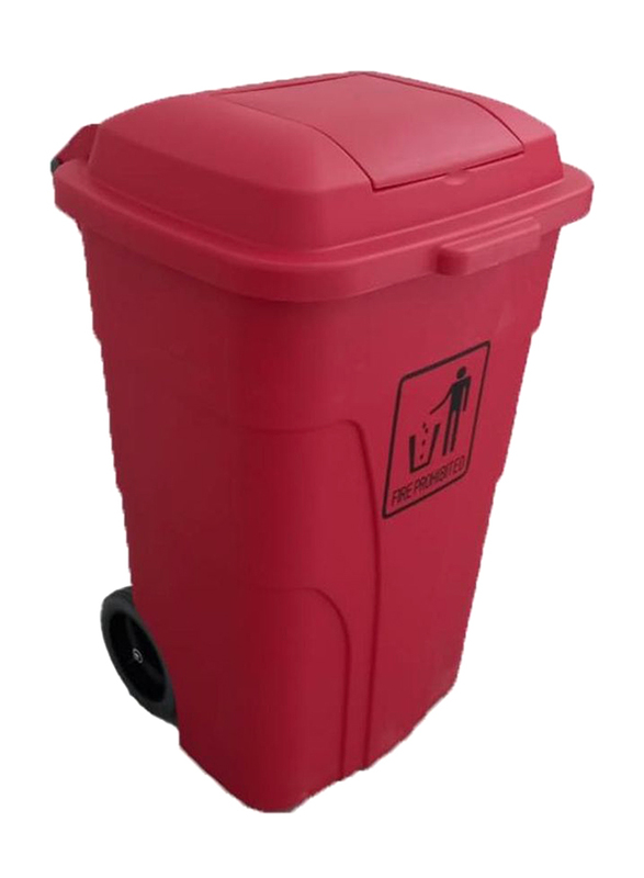 AKC Plastic Trash Bin, 120 Litters, Red