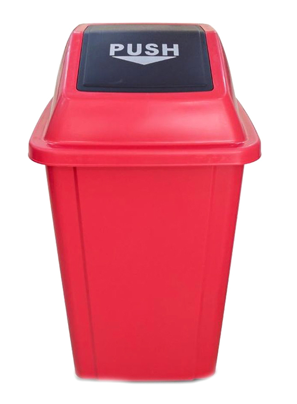 AKC Quadrate Garbage Bin, 60 Litters, Red