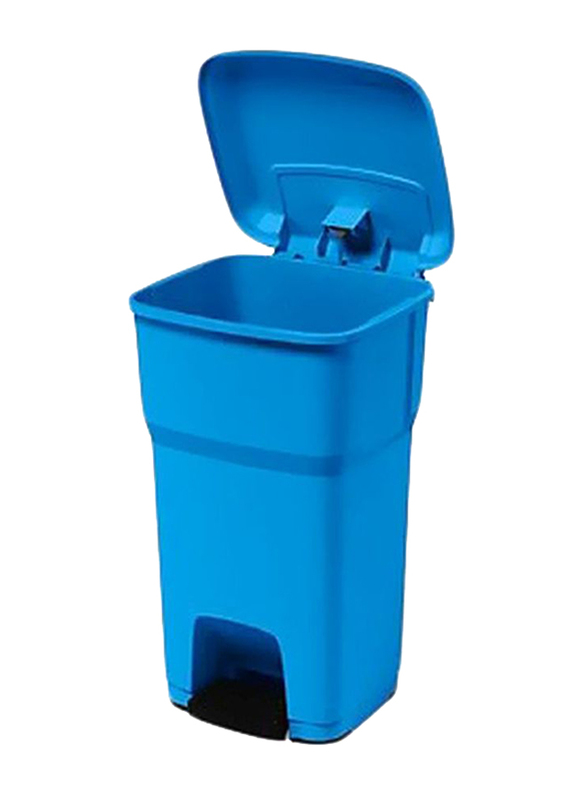 Rothopro Trash Can with Pedal, 60 Litters, Blue/Black