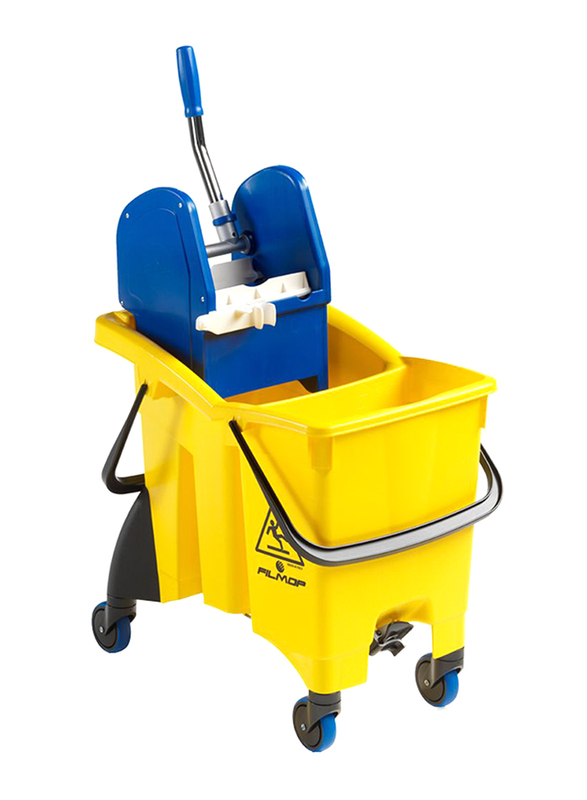 Filmop Shockproof Plastic Trolley with Two Draining Bucket, 30 Liters, Multicolour