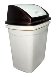 AKC Plastic Garbage Bin, 16 Litters, Brown/White