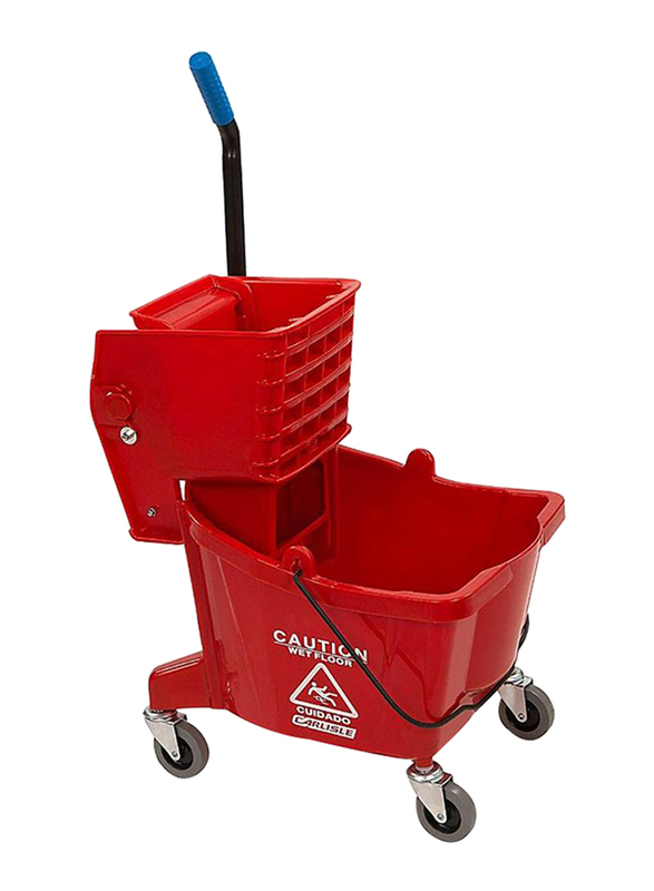 Carlisle Commercial Mop Bucket with Side Press Wringer, Red