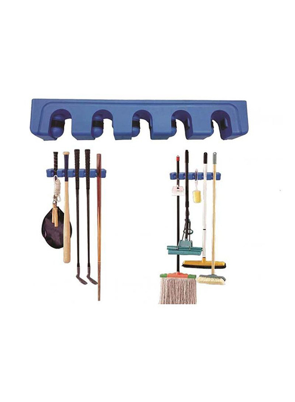 Dat Wall Mount Mop and Broom Holder, Blue