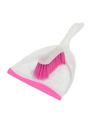 AKC Small Dustpan Set, White & Pink