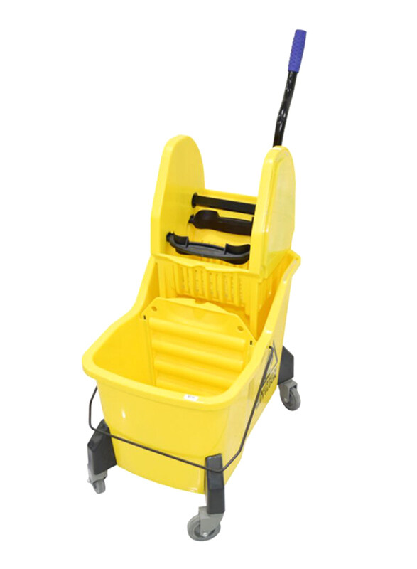 AKC Twice Split Bucket Trolley with Wringer, 30 Liters, Yellow