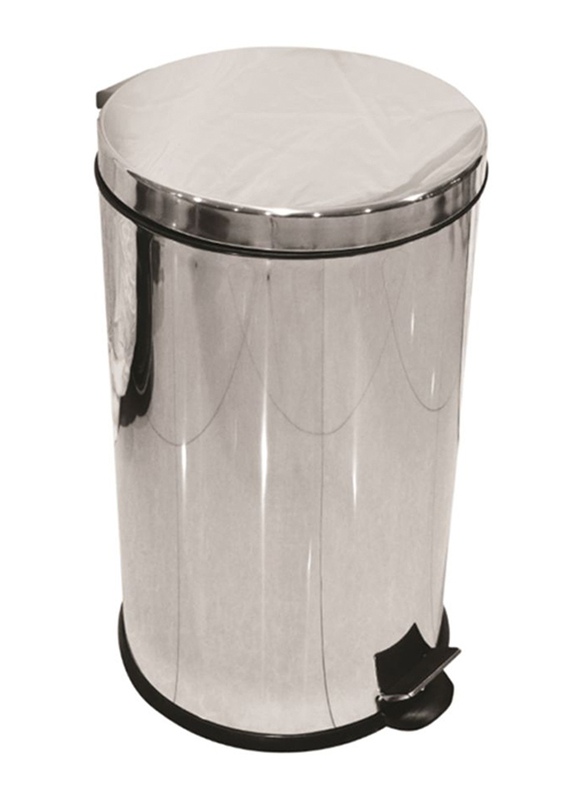 AKC Stainless Steel Dust Bin Metallic, 20 Litters, Silver