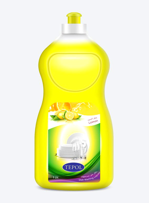 AKC Lemon Dishwashing Liquid, 1 Liter, Yellow