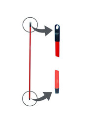 AKC Plastic Wiper Single Rubber and Metallic Handle, 45cm, Red