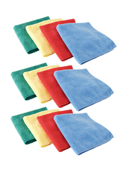 12-Piece Multipurpose Microfiber Cleaning Cloth Set, 40cm, Multicolour