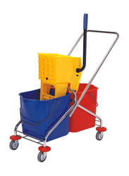 Mop Trolley with Bucket and Wringer, 40 Liters, Multicolour