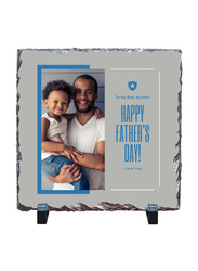 Giftbag Happy Father's Day Personalised Stone, 20 x 20cm, Grey/Blue