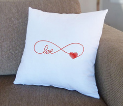 Giftbag Infinity Love Cushion, 36 x 36cm, White