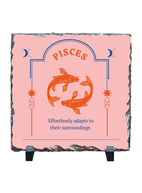Giftbag Pisces Zodiac Stone, 20 x 20cm, Pink