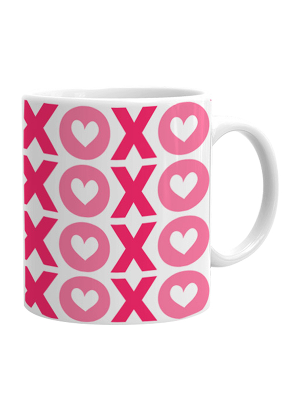 Giftbag XOXO Coffee Mug, White/Pink