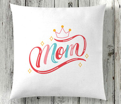 Giftbag Mom is Our Queen Cushion, 36 x 36cm, White