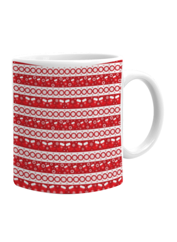 Giftbag Christmas Stockings Coffee Mug, White/Red
