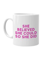 Giftbag She Belived She Could Coffee Mug, White