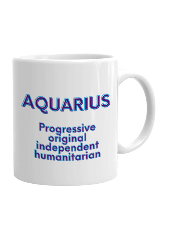 Giftbag Aquarius Zodiac Personalised Coffee Mug, White