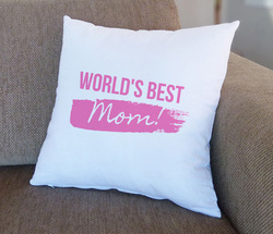 Giftbag World's Best Mom Cushion, 36 x 36cm, White/Pink