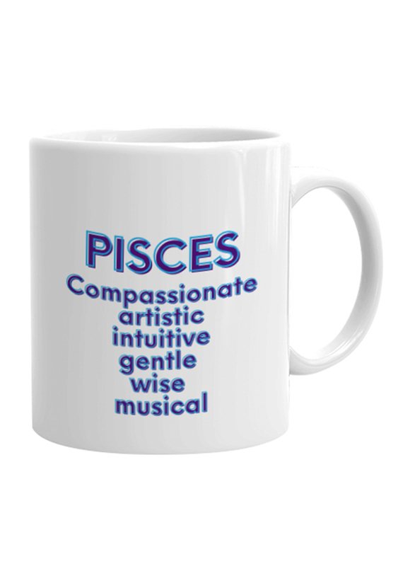 Giftbag Pisces Zodiac Personalised Coffee Mug, White