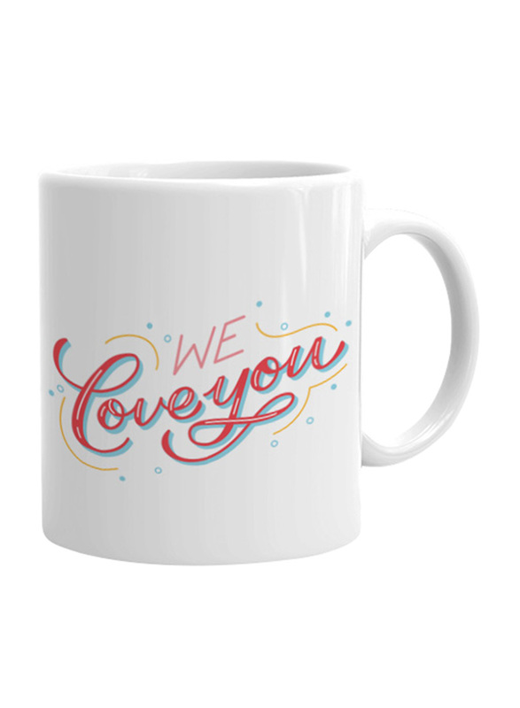 Giftbag We Love You Coffee Mug, White/Red