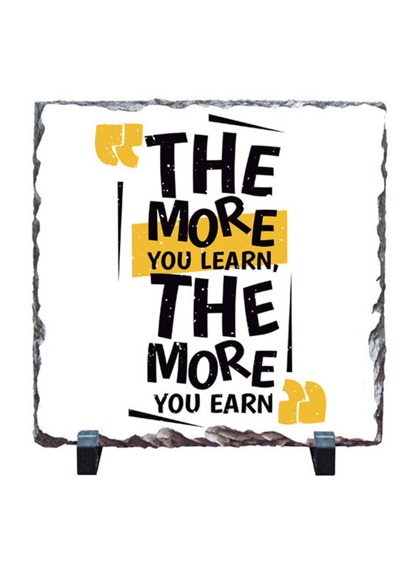 Giftbag The More You Learn Print Stone, 20 x 20cm, Multicolour