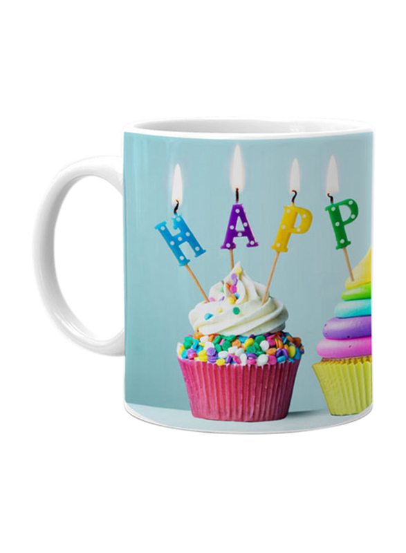 Giftbag Happy Birthday Candles Coffee Mug, White