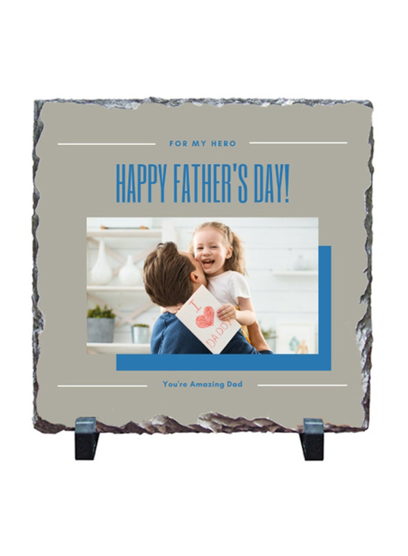 Giftbag Amazing Dad Father's Day Personalised Stone, 20 x 20cm, Black/Grey