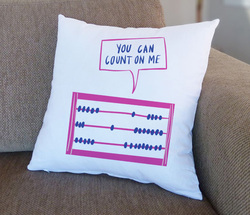 Giftbag You Can Count On Me Cushion, 36 x 36cm, White/Pink