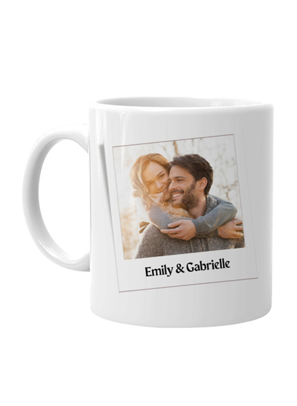 Giftbag Love in a Polaroid Personalised Coffee Mug, White