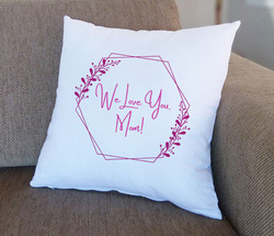 Giftbag We Love You Mom Cushion, 36 x 36cm, White/Pink