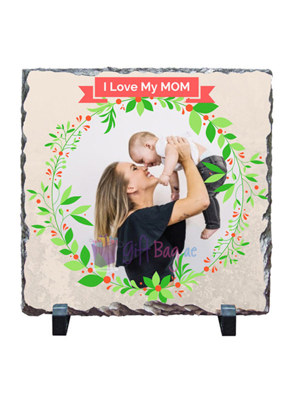 Giftbag Personalised I Love My Mom Print on Stone, 20 x 20cm, Multicolour