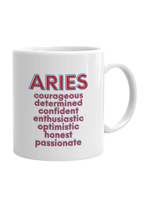 Giftbag Aries Zodiac Personalised Coffee Mug, White