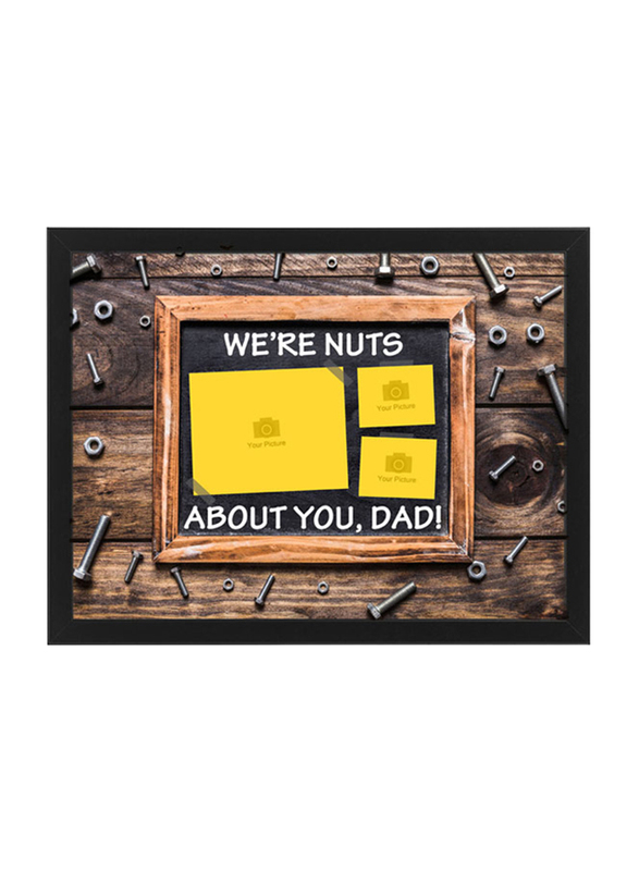 Giftbag We're Nuts For You Dad Personalised Frame, 40 x 30cm, Brown