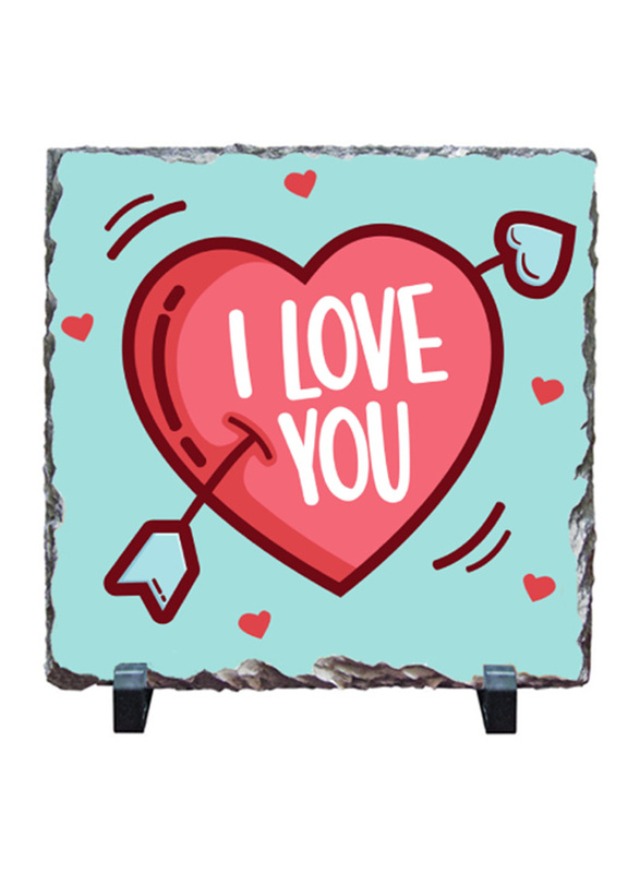 Giftbag I Love you Arrow Heart Stone, 20 x 20cm, Multicolour