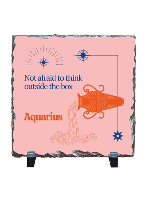 Giftbag Aquarius Zodiac Stone, 20 x 20cm, Pink