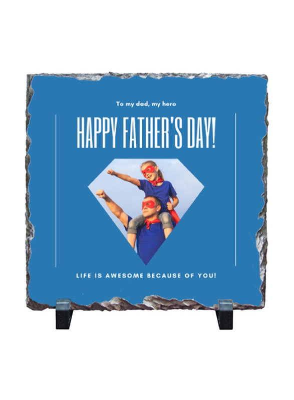 Giftbag Life is Awesome Father's Day Personalised Stone, 20 x 20cm, Multicolour