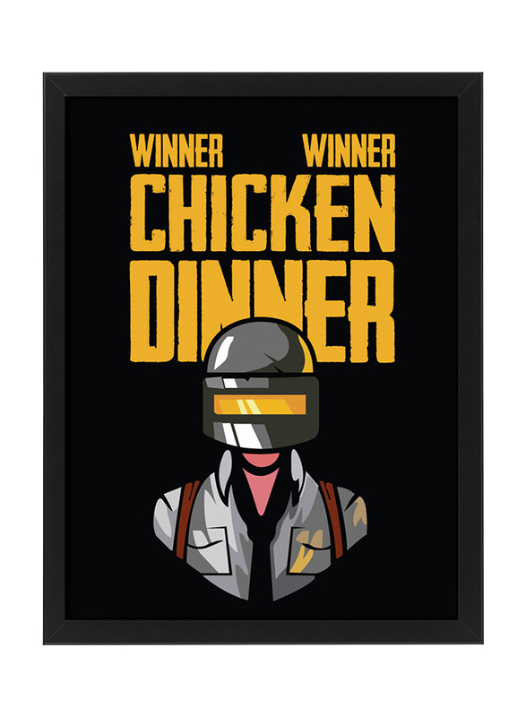 

Giftbag Winner Winner Chicken Dinner Print with Frame, 40 x 30cm, Black/Yellow