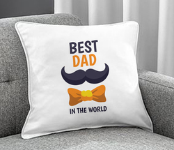 Giftbag Best Dad in the World Printed Cushion, 36 x 36cm, White
